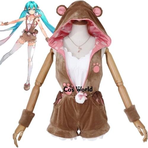 Vocaloid Miku Bear Biscuit Sweet Hoodie Shorts Outfit Anime Cosplay Costumes