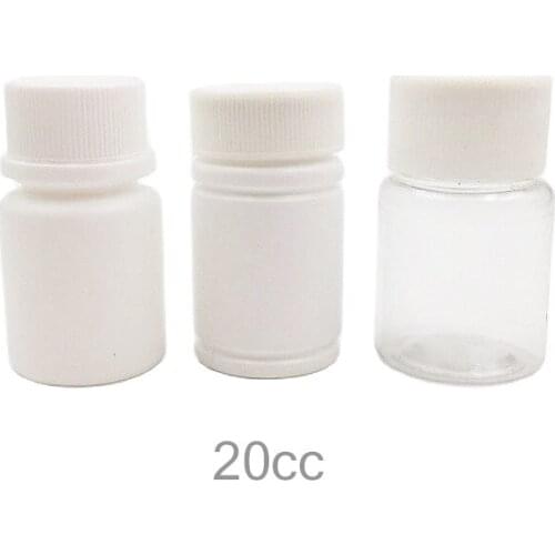 102pcs 20g 20cc HDPE Mini Small Clear Pill Bottles with Screw Cap and Aluminum Sealer