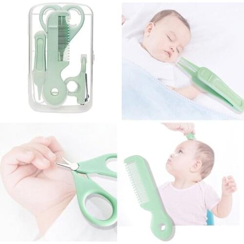 5 Pcs Baby Nail Hair Daily Care Kit Newborn Infant Nail Clipper Scissor Hair Comb Nose Cleaner Safety for Toddler Nursing