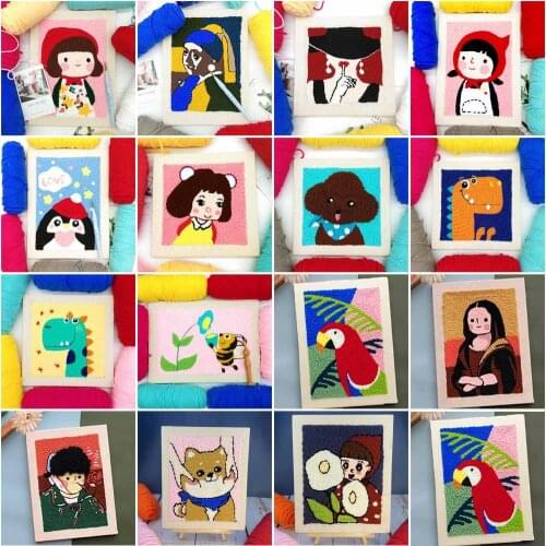 Beginners Ornament DIY Crafts Needle Thread Handmade Poke Embroidery Kit Embroidery Hoop Needle Punch Cross Stitch Kit