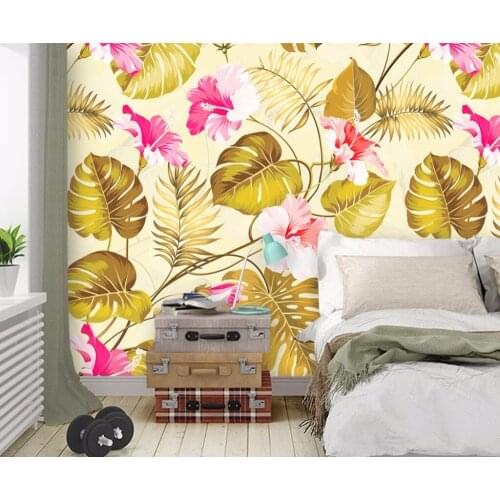 Bacal Custom 3Dwallpaper American pastoral style 3d bedroom living room childrens room TV background leaf wall mural wallpaper