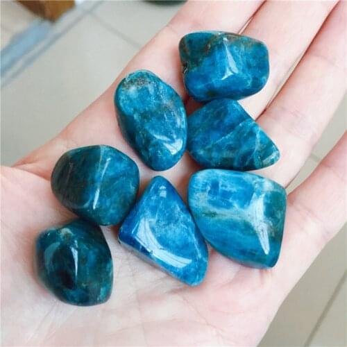 Natural Blue Apatite Stone Tumbled Polished Crystal Pebble Healing Chakra Reiki Energy Home Decoration Collection As Gift