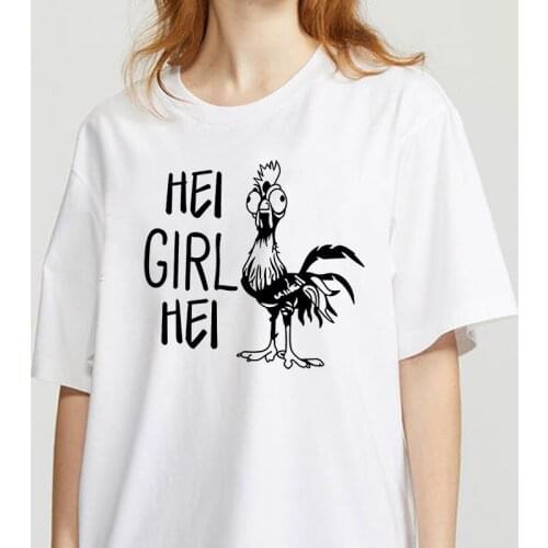 New T-shirt Female Hei Girl Hei Cock Letter Print Harajuku 90s Short Sleeve Fun Ulzzang T-Shirt Lady Casual Tops