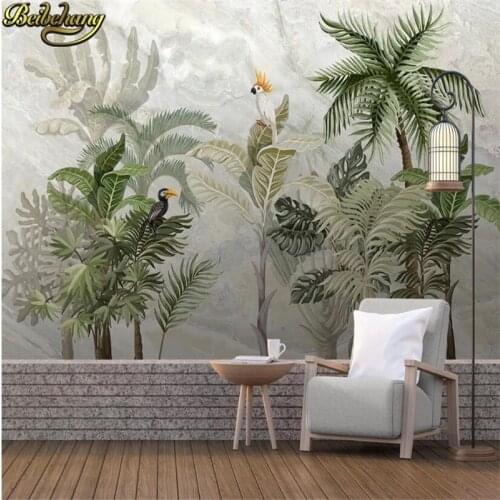 Beibehang Custom Tropical rainforest wallpapers mural landscape marble TV Background Decor Wallpaper for wall papers home decor