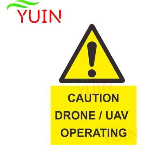 Danger Caution Drone / UAV Operating Car Sticker Warning Decals Auto Accessories Personalized PVC Body Decoration Decal 18*13cm