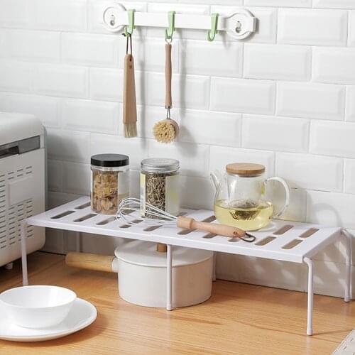 Cabinet Shelf Expandable Stackable Kitchen Cabinet Counter Shelf Storage Organizer Kitchen Cupboard Organiser for Tableware