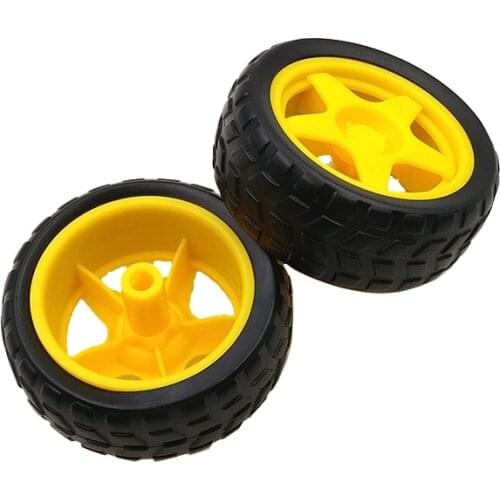 TT Motor Rubber Wheel / Robot / Tracking Line Patrol Car Accessories Intelligent Car Tire for Arduino DIY Chassis Wheel 40g