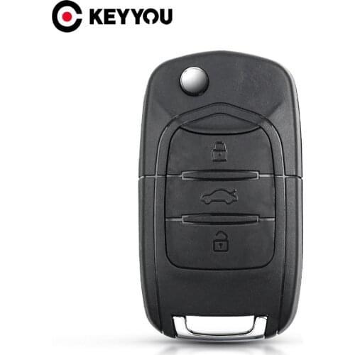 KEYYOU Flip Replacment Remote Key Shell For Wuling Hongguang Baojun 630 730 560 310 Folding Car Key Case 3 Buttons Uncut Blade