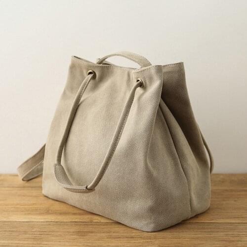 Olevo Cotton linen handbags literary artistic one-shoulder messenger bag multifunctional simple casual college style canvas bag