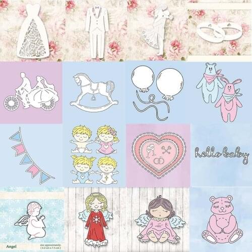 Wedding Parts Angels Metal Cutting Dies for Scrapbooking Craft Die Cut Card Making Embossing Stencil Decorative Designs