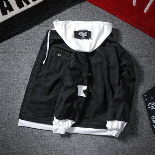 Street Hip Hop Couple Denim Jacket Kanye West Loose Lace Up Washed Hole Stand Patch Design Jeans Jackets Solid Vintage Coats