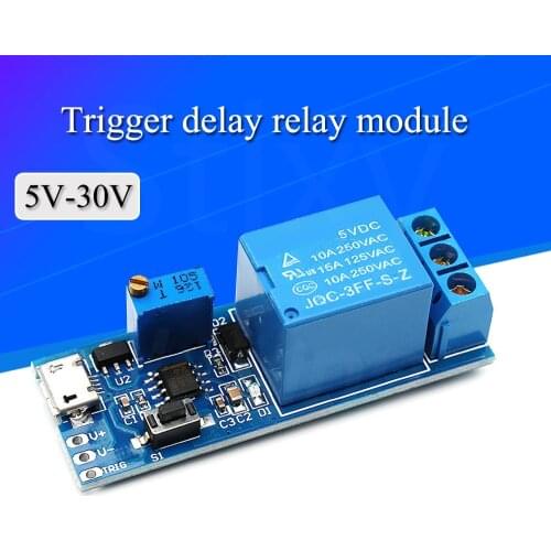Smart Electronics 5V-30V Micro USB Power Adjustable Delay Relay Timer Control Module Trigger Delay Switch