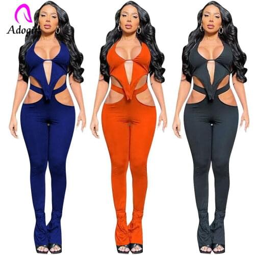 Off Shoulder Women 2 Piece Set Halter Bandage Crop Top High Waist Hollow Out Skinny Pencil Pants Solid Sexy Club Party Tracksuit