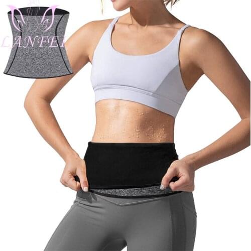 LANFEI Women Hot Neoprene Waist Trainer Trimmer Slimming Belt Tummy Control Sweat Girdle Weight Loss Workout Modeling Strap Faja