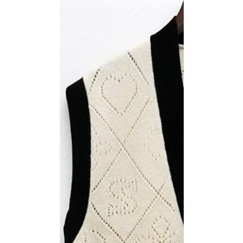 2021 New Women Sweater Two Colors Sleeveless Vest V-neck Cardigan