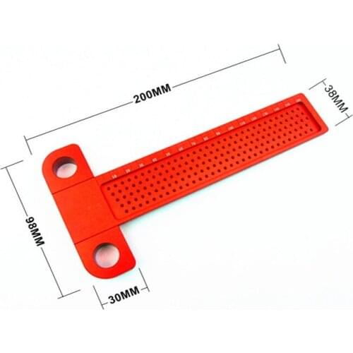 1PC Woodworking scribe Aluminum Precision Woodworking T-Square measuring tools crossed ruler