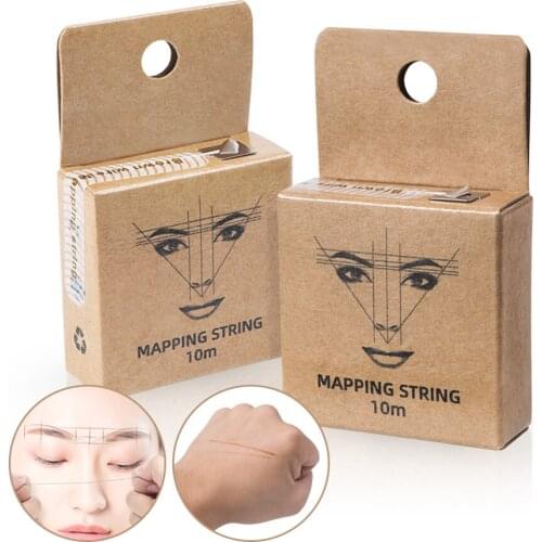1PC Microblading Makeup Eyebow Dyeing Liner Thread Semi Permanent Positioning Measure Brown 10 Meter Mapping Pre-Ink String