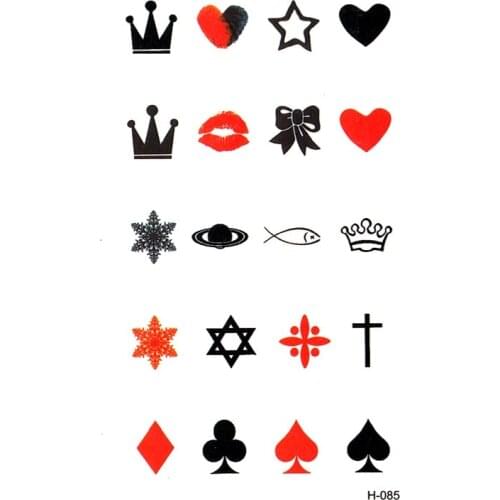 10pcs Heart Waterproof Temporary Tattoos Men Crown Body Feminino Tatuajes fake Tattoo Stickers Body Art adesivo de parede