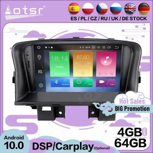 4+64GB Carplay Multimedia Stereo Android 10 Player For Chevrolet Cruze 2009 2010 2011 2012 GPS BT Audio Radio Receiver Head Unit