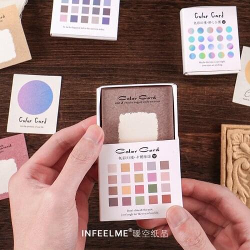 40Sheets/pack Kawaii Color Card Box Memo Pads Decoration Stationery Agenda Planner School Office Supplies Bullet Journal n892