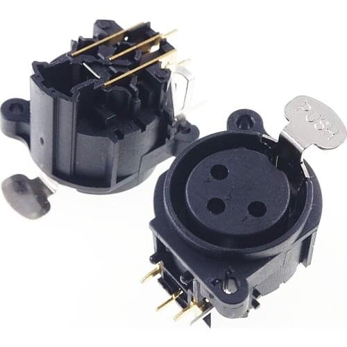 50 Pairs 3 pin XLR connector Panel Mount Socket Female Latch & Male Plug 3 Pin circular connector PCB Right Angle Through Holes