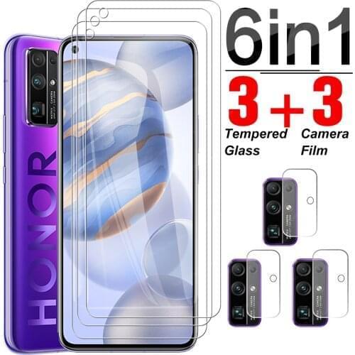 6 in 1 Tempered Glass For Huawei Honor 30s Global 30 Full Cover Screen Protector Lens Film For honor 30i Russia 20s 20i 20 Glass