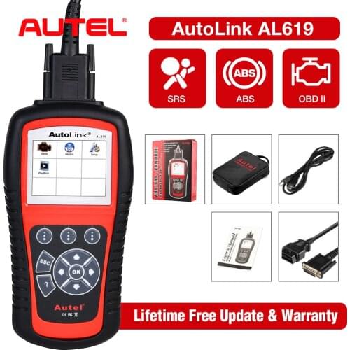 Autel Diagnostic Scanner AutoLink AL619 OBD2 Code Reader Air Bag Engine ABS SRS AL519 AL619