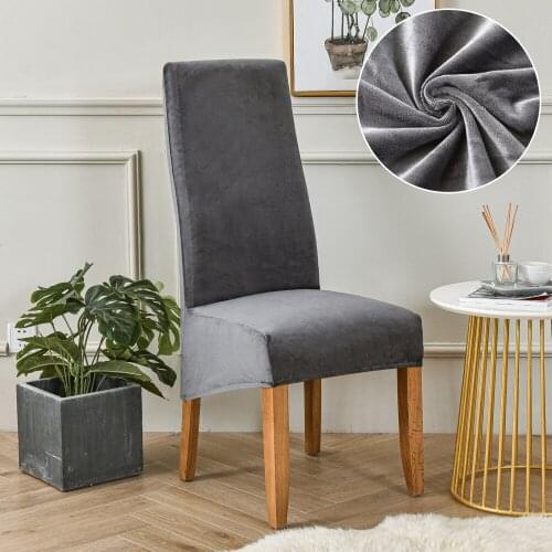 Velvet XL Chair Covers for Dining Room Large Thick Back Chair Protective Slipcover Elastic Seat Covers Banquet Party Decoration