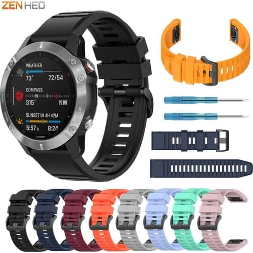Quick Release Silicone Watchband For Garmin Fenix 6 6X Pro 3 HR 5 5X Plus Smart Watch Band Strap for Garmin Forerunner 935 945