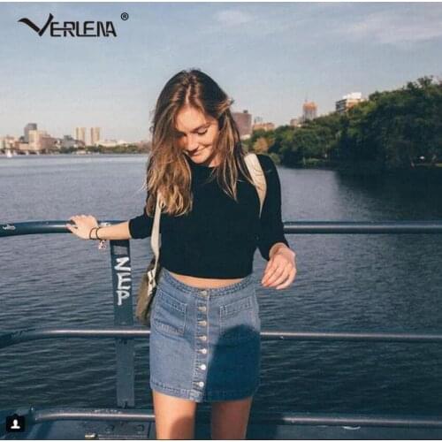 Verlena Hot Cropped Jumper 2019 Pure Black Winter Sweater Crop Top Knitwear Long Sleeve Turtleneck Women Sweaters Pullovers Pull