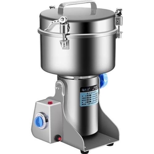 220V Electric Commercial Herb Grinder Stainless Steel Powder Machine Professional Crusher 2500G 4200W 32000RPM