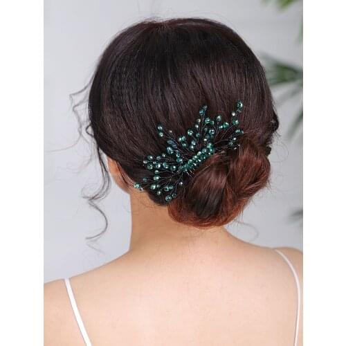 Wedding Hair Accessories Casual Headpieces Green Hair comb Handmade Headdress Chic party and prom for women Bridal Hair Jewelry