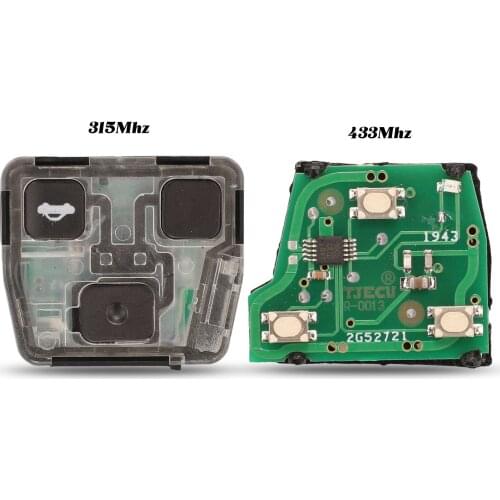 Jingyuqin Remote Car Key Shell 2/3 BTN For Toyota Yaris Prado Tarago Camry Corolla 315/433 Mhz Control