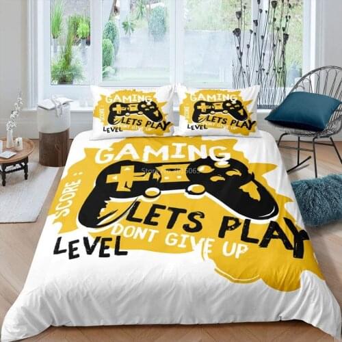 Creative Gamer Gamepad Pattern Bedding Set Bed Linen Cartoon Duvet Cover Set with Pillowcase Twin Full Queen King Bedclothes