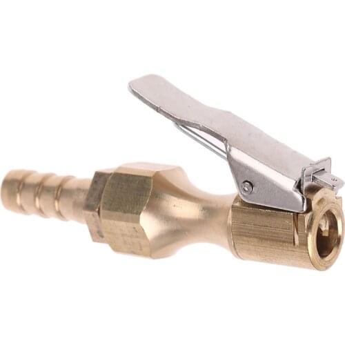 1/4" Brass Tire inflator Lock on Air Chuck Air Compressor w/ 8mm Barb Connector