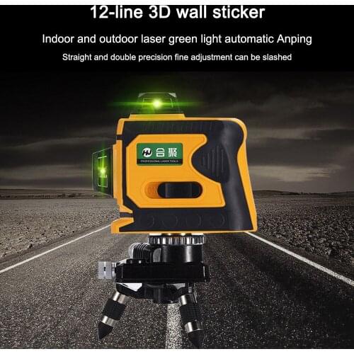 Laser Level Green 12 Lines 3D Level Self-Leveling 360 Horizontal and Vertical Cross Super Powerful Green Laser Level Beam Line
