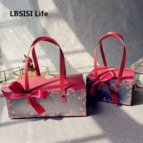 LBSISI Life 5pcs Protable Paper Rivet Box Wedding New Year Gift Packaging Birthday Party Handmade Favor Candy Cake Decoration