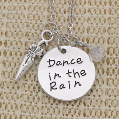 Fashion Necklace Umbrella Dance in the Rain crystal Gifts Alloy Necklace Chains Jewerly For Women N2014