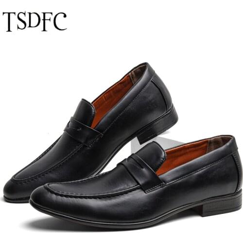 New Men Dress Shoes Formal Flats Loafer Leather Oxfords For Men 2021 Wedding Shoes Luxury italian style Big Size 45 Shoes
