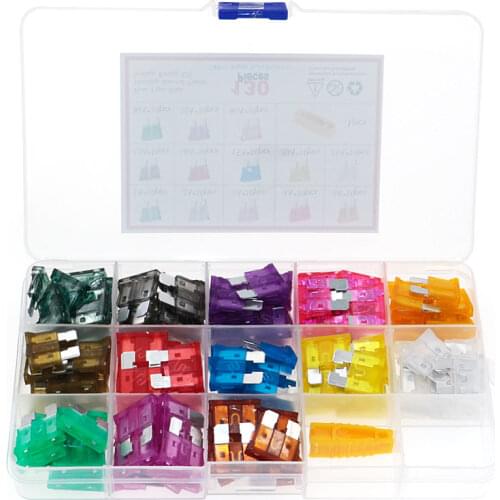 130Pcs 10pcs Each Value 1A 2A 3A 4A 5A 7.5A 10A 15A 20A 25A 30A 35A 40A Auto Medium Blade Fuses Kit