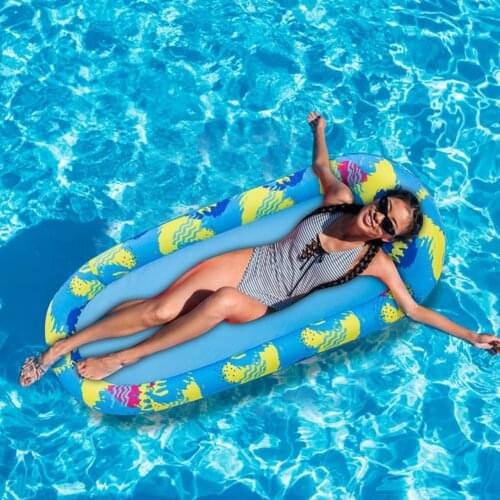 Floating Water Lounger Hammock Inflatable Swimming Pool Sunbath Lounger Mesh Air Mattress Beach Water Party Playing Toy
