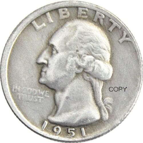 US 1951/S/D Different Mint Washington Quarter Dollars Silver Plated Copy Coin