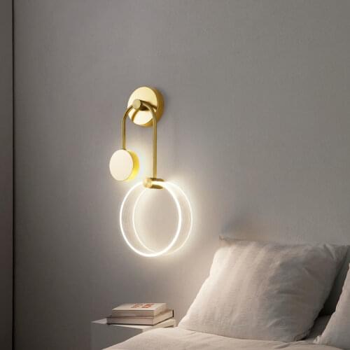 Nordic Wall Lamp Bedroom Bedside Wall Light Livingroom Diningroom Wall Type Indoor Home Study Room Nordic Simple Fashion Modern