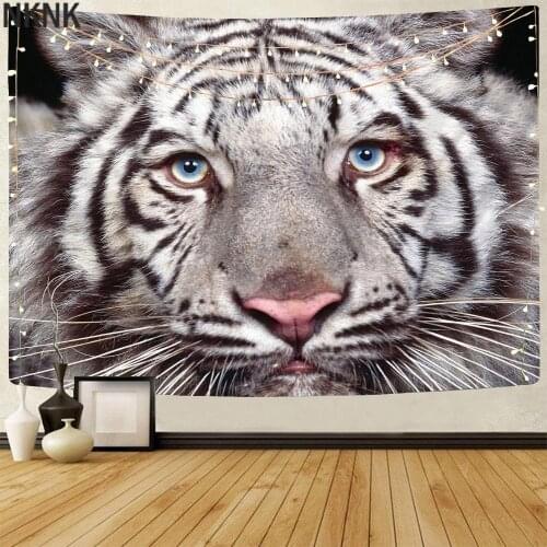 NKNK Tiger Tapestry Animal Wall Tapestry White Rug Wall Harajuku Home Tapestrys Wall Hanging Mandala Witchcraft New