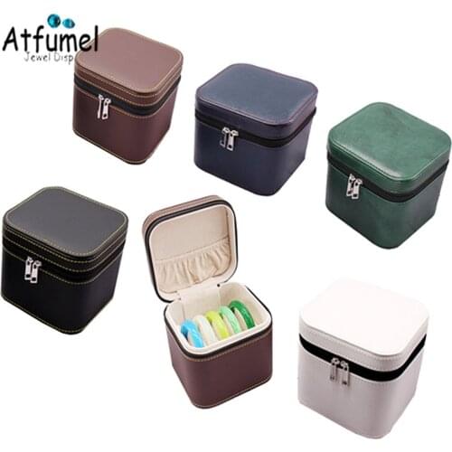 New PU Bangle Jewelry Storage Case 5Slots Jade Bangle Jewelry Organizer Travel Bag Box Bracelet Chain Display Couner Showcase