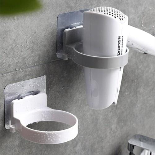 Free Punching Bathroom Hair Dryer Rack Toilet Wall-hanging Hair Dryer Rack Storage Rack Plastic Bathroom Organizer CN(Origin)