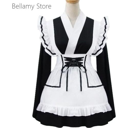 Customized handcraft Japanese style Leita Cosplay kimono Maid Dress