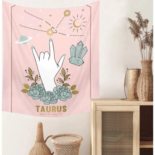 Pink Tarot Tapestry Constelation Tapestry Tarot Card Tapestry Wall Hanging Astrology Divination Beach Mat Sun Moon Wall Decor