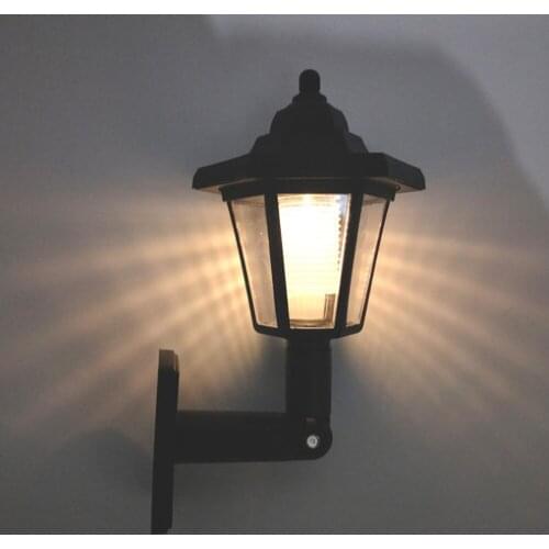 Solar Powered Outdoor Garden Cottage Wall Lamp Waterproof Light Sensor Waterproof Emergency Security Street Lights