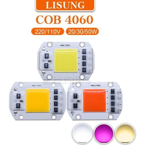 LED Grow COB Chip 4060 Phyto Lamp Full Spectrum 220V 110V 20W 30W 50W For Indoor Plant Seedling Grow and Flower Growth Lighting